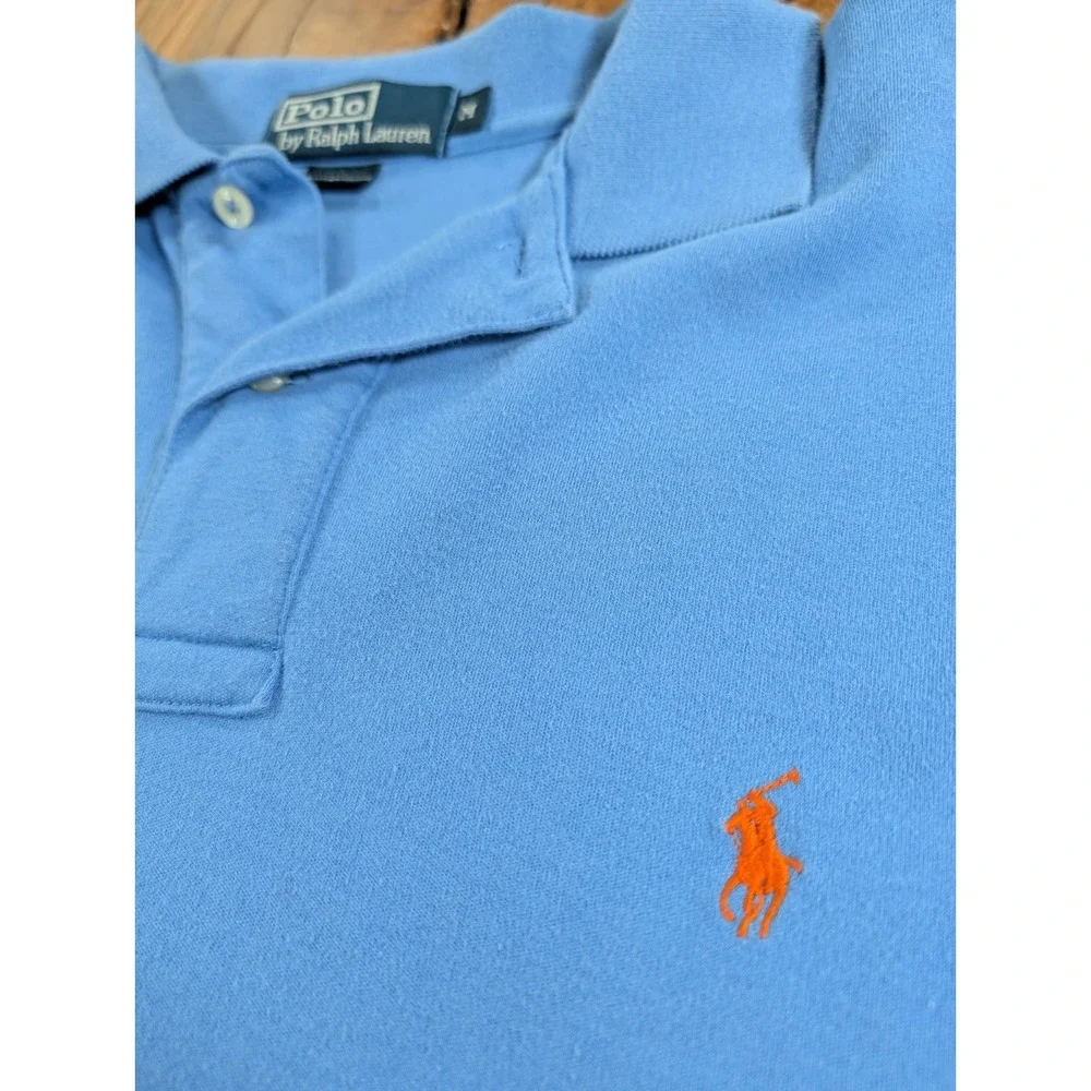 Polo Ralph Lauren Polo Shirt Mens M Blue Short Sleeve Pony Logo Cotton